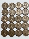 1950   s Roll Wheat Penny Errors 50 Pennies All Die Chip Errors Obverse 50 Coins 