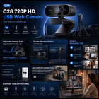 C28 720p Hd Usb Webcam Computer Camera With Clip Flexible Tripod Pc Laptop