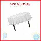 Linentablecloth 70-inch Round Polyester Tablecloth White