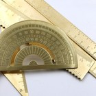 Brass Handmade Handicraft Tool Triangle Ruler Protractor