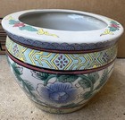 Vintage Chinese Planter Or Fish Bowl Hand Painted