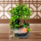 Indoor Water Fountain Led Light Tabletop Resin Rockery Fengshui Waterfall Decor