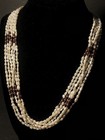 Vtg Retro Natural Rice River Pearls   Amethyst Bead Necklace Wedding Formal Prom