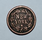 135s  Civil War Token  Patriotic 1863 George Washington 13 Stars  Rev New York