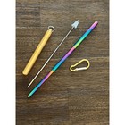 2-pc Portable Reusable Collapsible Retractable Telescopic Straw Stainless Steel