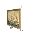Ship Print Clipper In Wild Sea Signed Framed Vintage Nautical Office Decor