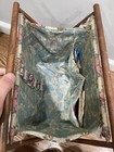 Vtg Sewing Caddy Tote Knitting Basket Yarn Stand Wood Frame Floral  see Pics  Nl