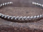 Native American Navajo Indian Twisted Sterling Silver Bracelet By Tahe