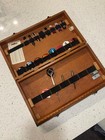 Vintage Wooden Darts Carrying Case Organizer With Accessories - Flight   Shaft