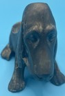 Vintage Ronson Art Metal Works Basset Hound Dog Brass Pipe Holder Patina