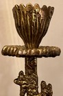 Vintage Brass Mid Century Modern Israel Zodiac Pair Of 2 Candlesticks Hen Holon
