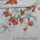 Vintage Used Pen   Brush Studio Christmas Card Envelope Die Cut Berries   Roses