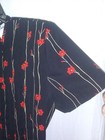 Darian 8 black Red Floral Pleated Bodice Back Ties Modest Long Dress vintage sl