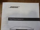 Bose Wave Music System Iv- Owners Guide User Manual Original Instruction Booklet