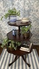 Vintage Mahogany 3-tier Pie Crust Display end accent Dumbwaiter Table Imperial