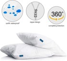 Waterproof Pillow Protector Zippered Pillow Covers Soft Pillowcases All Sizes