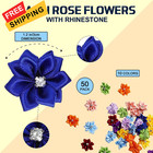 50 Pieces Satin Ribbon Flowers Bows 1 18 Inch 3 Cm  Inch  Multi-color