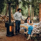 New 84  Black Steel Wood Pellet Patio Heater 75 000 Btu Outdoor Heating New