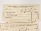 Antique Camp Clerk Receipts To Member  C  1930s     Lot Of 6 Vintage Paper Ephemer