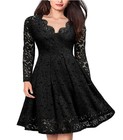 Cocktail Evening Xmas Party Swing Dress Ladies Women Lace Mini