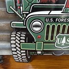 Vintage Smokey Bear Us Forest Service 10  Porcelain Sign Advertisement Jeep