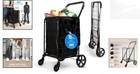 Sturdy Compact Folding Shopping Cart     360   Wheels  Rust-proof   Waterproof