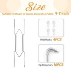 4 Pack Plate Hangers Heavy Duty Invisible Wire Display Wall Mount Art 9 11 Inch
