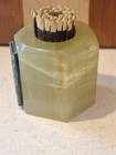 Vintage Rare Onyx Match Striker  Antique Stone Match Holder 