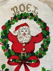 Mcm Noel Vintage Santa Claus Ornaments Candy Cane Wreath Linen Christmas Apron 