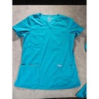 Cherokee Workwear Core Stretch Scrub Set Teal Blue V-neck   Cargo Pants Petite M