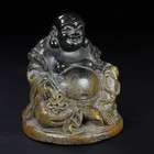 Chinese Dynasty Carved Wealth Fengshui Handmade Buddha Statue