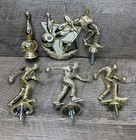 Vintage Bowling Trophy Toppers Gold Plastic Lot Of 6 - Estate Find 