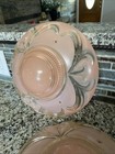 2 Vtg Art Deco 11 1 4  Frosted Pink Glass Ceiling Light Fixture Shade 3 Chain