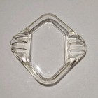 Vintage Clear Glass Ashtray 6 Slots 4 1 2    Square Tobacco Mcm 70s 80s Retro 