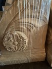 Corbel Pair Oak Hand Carved 14    Tall Gorgeous   2  Medallion Detail And Acanthus