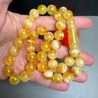 Handmade Honey White Amber Tasbih Misbaha Islamic Prayer Beads 11 7mm 38g