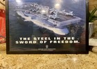 Newport News Shipbuilding The Steel Of The Sword Aircraft Carrier Poster Framed
