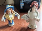 Vintage Hand Painted Porcelain Pin Cushion Half Dolls Japan And Germany 