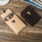 5 Slots Genuine Leather Pen Case Pencil Box Office School Stationery Pen Holder