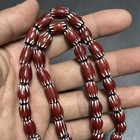 Vintage Venetian Chevron Glass Bead Necklace Old African Trade Beads