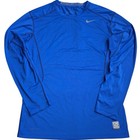 Nike Pro Combat Shirt Mens M Blue Dri Fit Compression Base Layer Long Sleeve