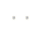 14k Solid Yellow white Gold Round Cz Stud Earrings Basket Setting 2-10mm