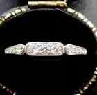 Art Deco Vintage Style Lab Created Diamond 14k White Gold Fn Ring For Engagement