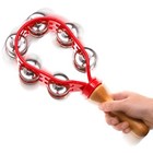 2 Pack 12  Tambourine For Adults  Double Row Metal Jingles Hand Held 