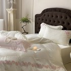 Bedding Set 4 Pcs Luxury Embroidered Cotton Duvet Cover Bed Sheet Pillowshames