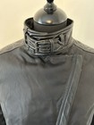 Womens Belstaff Black Nylon Leather Biker Jacket It40 Uk 8 Buckles