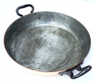 Vintage 14 2inch French Round Copper Pan Frying Pan Tin Lining 2mm 7 7lbs
