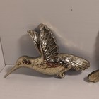 Brass Gold Tone Set Of 4 Decorative Hummingbird Wall Figurines Bird Figures
