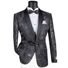Vinci Men s Paisley Embroidered Slim Blazer W  Bow Tie Xs-5xl  6 Colors - New