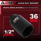 Abn Axle Nut Socket 36mm 1 2  Inch Drive Universal For 6pt Axle Nut On Vehicles